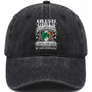 Funny Irish Girls Washed Cotton Baseball Cap We're A Limited Edition Of Fascination Irish Pride Shamrock TS11 Print Your Wear