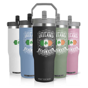 Funny I May Not Live In Ireland But Ireland Is Where My Heart Belongs Flip Straw Tumbler TS11 Print Your Wear