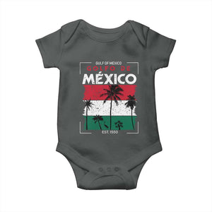 Golfo De Mexico EST 1550 Baby Onesie Vintage Mexican Flag Palm Tree TS11 Dark Heather Print Your Wear