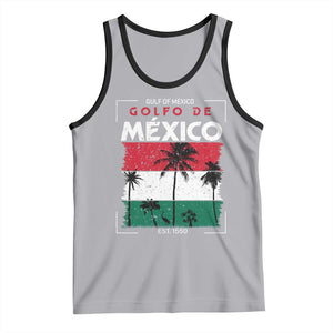 Golfo De Mexico EST 1550 Tank Top Vintage Mexican Flag Palm Tree TS11 Athletic Heather Black Print Your Wear