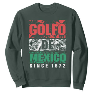 Gulf Of Mexico El Golfo De México Sweatshirt Beach Palm Tree TS11 Dark Forest Green Print Your Wear