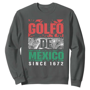 Gulf Of Mexico El Golfo De México Sweatshirt Beach Palm Tree TS11 Dark Heather Print Your Wear