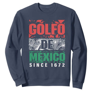Gulf Of Mexico El Golfo De México Sweatshirt Beach Palm Tree TS11 Navy Print Your Wear