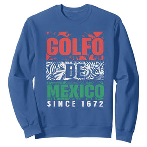 Gulf Of Mexico El Golfo De México Sweatshirt Beach Palm Tree TS11 Royal Blue Print Your Wear