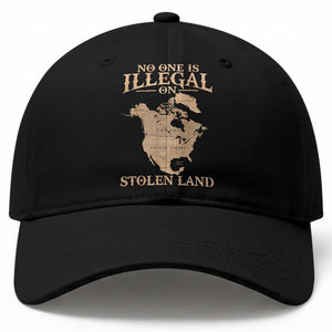 No One Is Illegal On Stolen Land Baseball Cap North America Vintage Map TS11 Print Your Wear