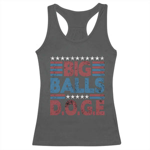 Funny DOGE Big Balls Racerback Tank Top Harry Bolz Meme Vintage Stripes TS11 Dark Heather Print Your Wear