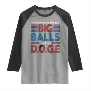 Funny DOGE Big Balls Raglan Shirt Harry Bolz Meme Vintage Stripes TS11 Sport Gray Black Print Your Wear