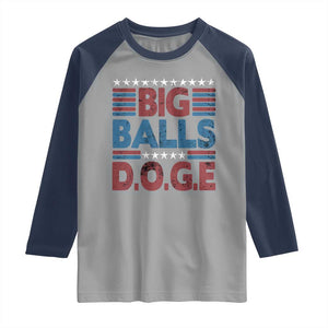 Funny DOGE Big Balls Raglan Shirt Harry Bolz Meme Vintage Stripes TS11 Sport Gray Navy Print Your Wear