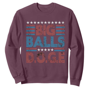 Funny DOGE Big Balls Sweatshirt Harry Bolz Meme Vintage Stripes TS11 Maroon Print Your Wear