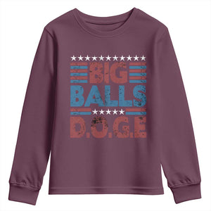 Funny DOGE Big Balls Youth Sweatshirt Harry Bolz Meme Vintage Stripes TS11 Maroon Print Your Wear