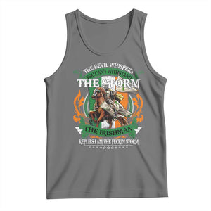 Irish Pride Tank Top The Devil Whispers You Can't Withstand The Storm The Irishman Replies TS11 Black Heather Print Your Wear