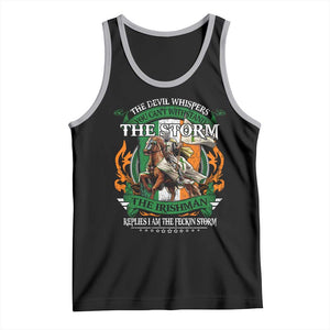 Irish Pride Tank Top The Devil Whispers You Can't Withstand The Storm The Irishman Replies TS11 Black Athletic Heather Print Your Wear