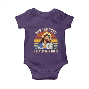 Funny OMG You Guys I Never Said That Baby Onesie Retro Christian Relegious TS11 Purple Print Your Wear