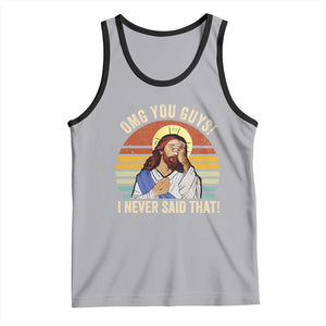 Funny OMG You Guys I Never Said That Tank Top Retro Christian Relegious TS11 Athletic Heather Black Print Your Wear