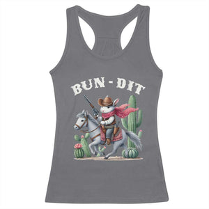 Funny Easter Day Western Racerback Tank Top Bun-dit Country Rabbit Cowboy Rodeo TS11 Charcoal Print Your Wear