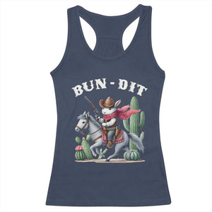 Funny Easter Day Western Racerback Tank Top Bun-dit Country Rabbit Cowboy Rodeo TS11 Navy Print Your Wear