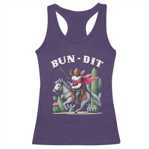 Funny Easter Day Western Racerback Tank Top Bun-dit Country Rabbit Cowboy Rodeo TS11 Purple Print Your Wear