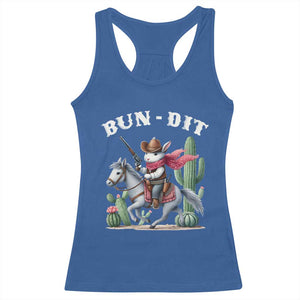 Funny Easter Day Western Racerback Tank Top Bun-dit Country Rabbit Cowboy Rodeo TS11 Royal Blue Print Your Wear