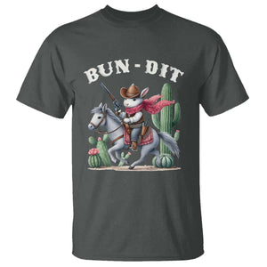 Funny Easter Day Western T Shirt Bun-dit Country Rabbit Cowboy Rodeo TS11 Dark Heather Print Your Wear
