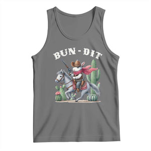 Funny Easter Day Western Tank Top Bun-dit Country Rabbit Cowboy Rodeo TS11 Black Heather Print Your Wear