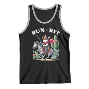 Funny Easter Day Western Tank Top Bun-dit Country Rabbit Cowboy Rodeo TS11 Black Athletic Heather Print Your Wear