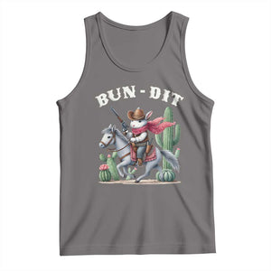 Funny Easter Day Western Tank Top Bun-dit Country Rabbit Cowboy Rodeo TS11 Deep Heather Print Your Wear