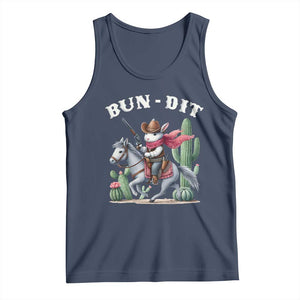 Funny Easter Day Western Tank Top Bun-dit Country Rabbit Cowboy Rodeo TS11 Navy Print Your Wear