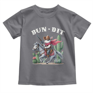 Funny Easter Day Western Toddler T Shirt Bun-dit Country Rabbit Cowboy Rodeo TS11 Charcoal Print Your Wear