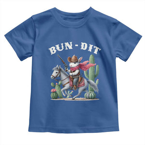 Funny Easter Day Western Toddler T Shirt Bun-dit Country Rabbit Cowboy Rodeo TS11 Royal Blue Print Your Wear