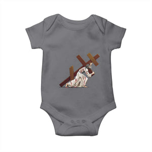 Orthodox Easter Jesus Is Carrying The Orthodox Cross Baby Onesie TS11 Charcoal Print Your Wear