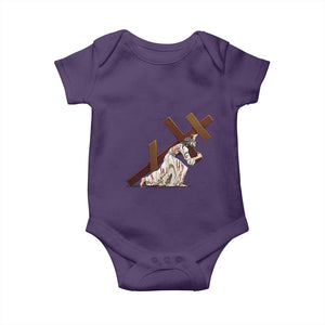 Orthodox Easter Jesus Is Carrying The Orthodox Cross Baby Onesie TS11 Purple Print Your Wear