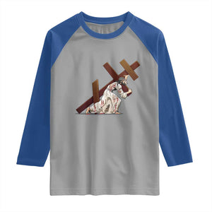 Orthodox Easter Jesus Is Carrying The Orthodox Cross Raglan Shirt TS11 Sport Gray Royal Print Your Wear