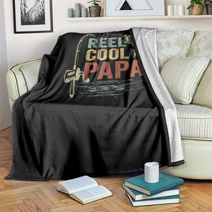 Funny Reel Cool Papa Throw Blanket Fishing Dad Fisherman Father's Day TS11 Print Your Wear