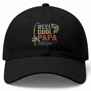 Funny Reel Cool Papa Baseball Cap Fishing Dad Fisherman Father's Day TS11 Print Your Wear