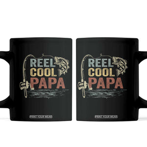 Funny Reel Cool Papa Coffee Mug Fishing Dad Fisherman Father's Day TS11 Black Print Your Wear