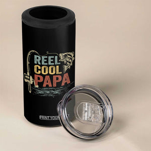 Funny Reel Cool Papa 4 in 1 Can Cooler Tumbler Fishing Dad Fisherman Father's Day TS11 Print Your Wear