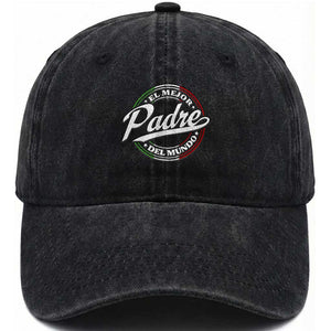 Funny Italian Dad Washed Cotton Baseball Cap El Mejor Padre Del Mundo Father's Day TS11 Print Your Wear