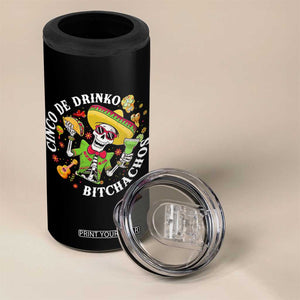 Cinco De Drinko Bitchachos 4 in 1 Can Cooler Tumbler Funny Cinco De Mayo Drinking Mexican Fiesta TS11 Print Your Wear