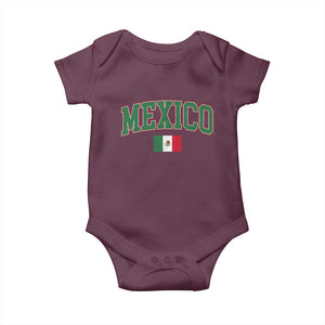 Mexico Flag Vintage Mexican Pride Heritage Baby Onesie TS11 Maroon Print Your Wear