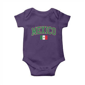 Mexico Flag Vintage Mexican Pride Heritage Baby Onesie TS11 Purple Print Your Wear
