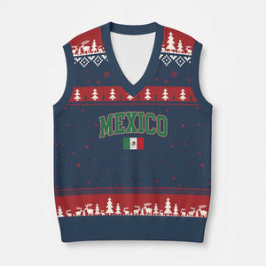 Mexico Flag Vintage Mexican Pride Heritage V-Neck Knit Sweater Vest TS11 Navy Red Print Your Wear
