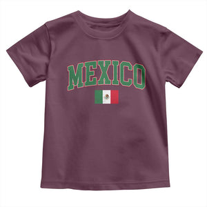 Mexico Flag Vintage Mexican Pride Heritage Toddler T Shirt TS11 Maroon Print Your Wear