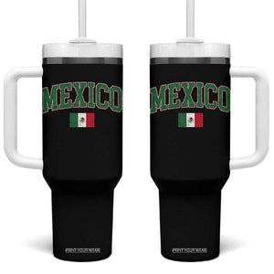 Mexico Flag Vintage Mexican Pride Heritage Tumbler With Handle TS11 One Size: 40 oz Black Print Your Wear