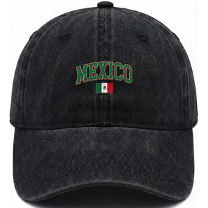 Mexico Flag Vintage Mexican Pride Heritage Washed Cotton Baseball Cap TS11 Print Your Wear