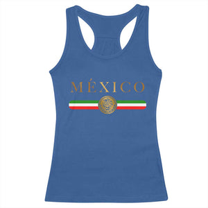 Mexican Heritage Pride Racerback Tank Top Mexico Vintage Flag Coat of Arms Graphic TS11 Royal Blue Print Your Wear