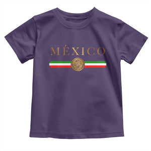 Mexican Heritage Pride Toddler T Shirt Mexico Vintage Flag Coat of Arms Graphic TS11 Purple Print Your Wear