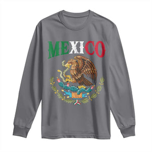Mexican Coat Of Arms Mexico Vintage Flag Long Sleeve Shirt TS11 Charcoal Print Your Wear