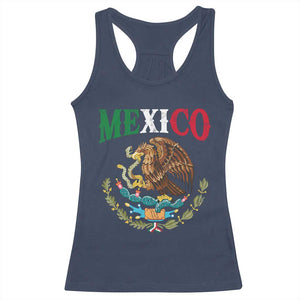 Mexican Coat Of Arms Mexico Vintage Flag Racerback Tank Top TS11 Navy Print Your Wear