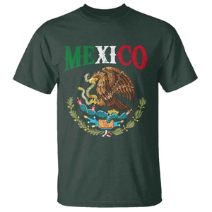 Mexican Coat Of Arms Mexico Vintage Flag T Shirt TS11 Dark Forest Green Print Your Wear