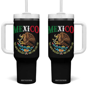 Mexican Coat Of Arms Mexico Vintage Flag Tumbler With Handle TS11 One Size: 40 oz Black Print Your Wear